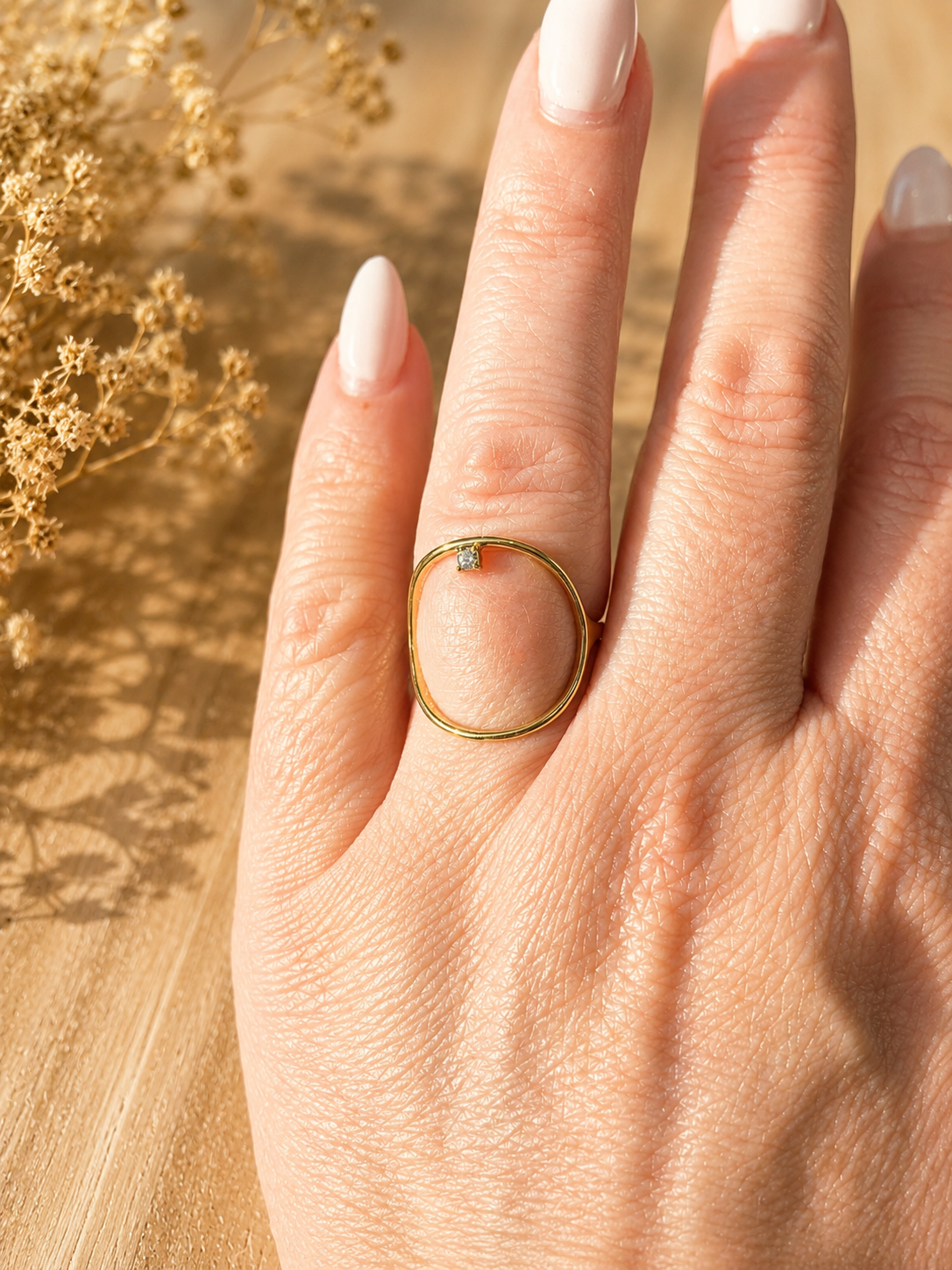 Diamond Accent Open Circle Ring
