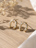 Crystal Horseshoe Stud Earrings