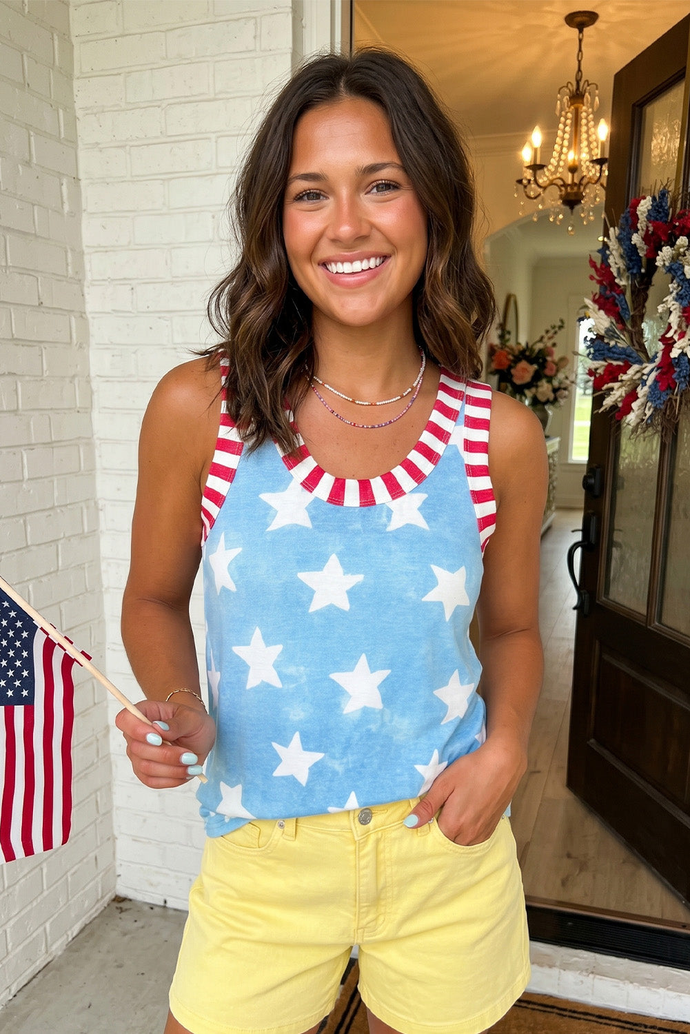 Stars & Stripes Patriotic Racerback Tank Top | 4th of July