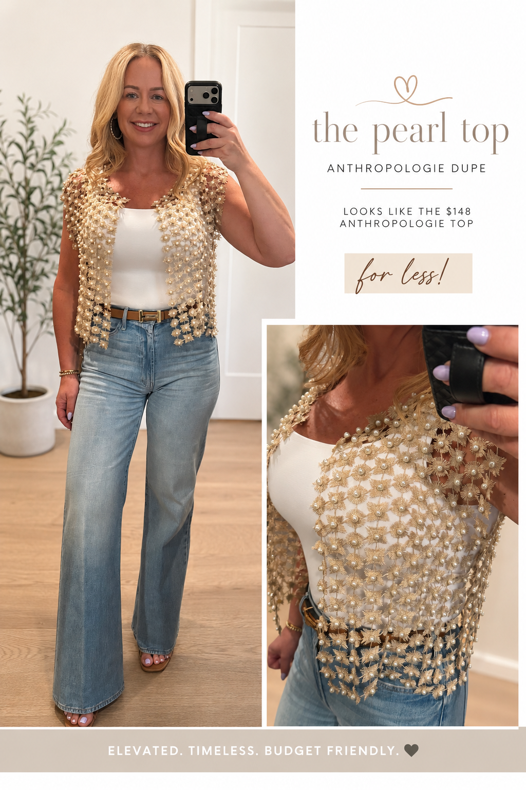 Floral Shell Pearl Capelet | Gold