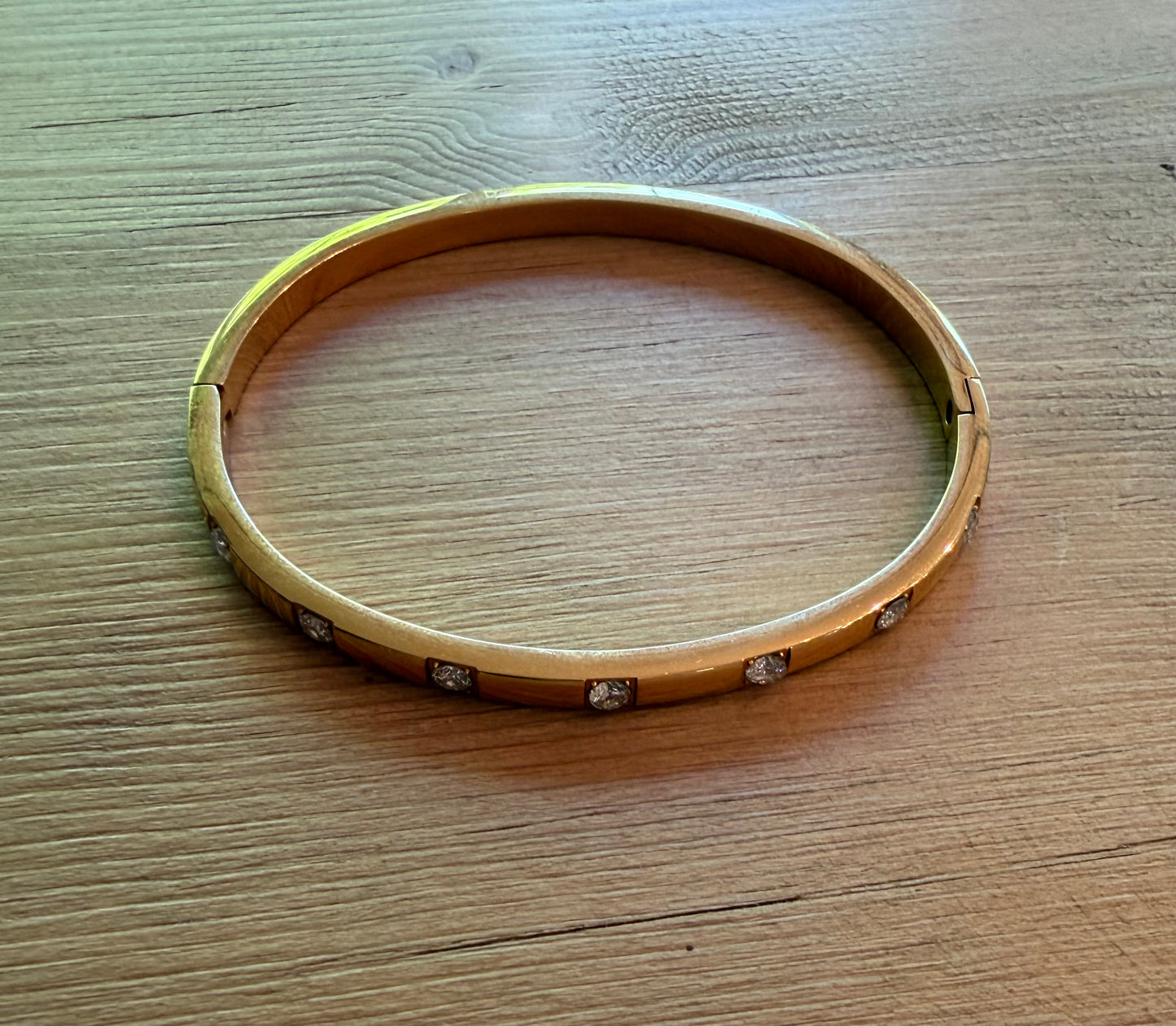 Gold Crystal Bangle Bracelet