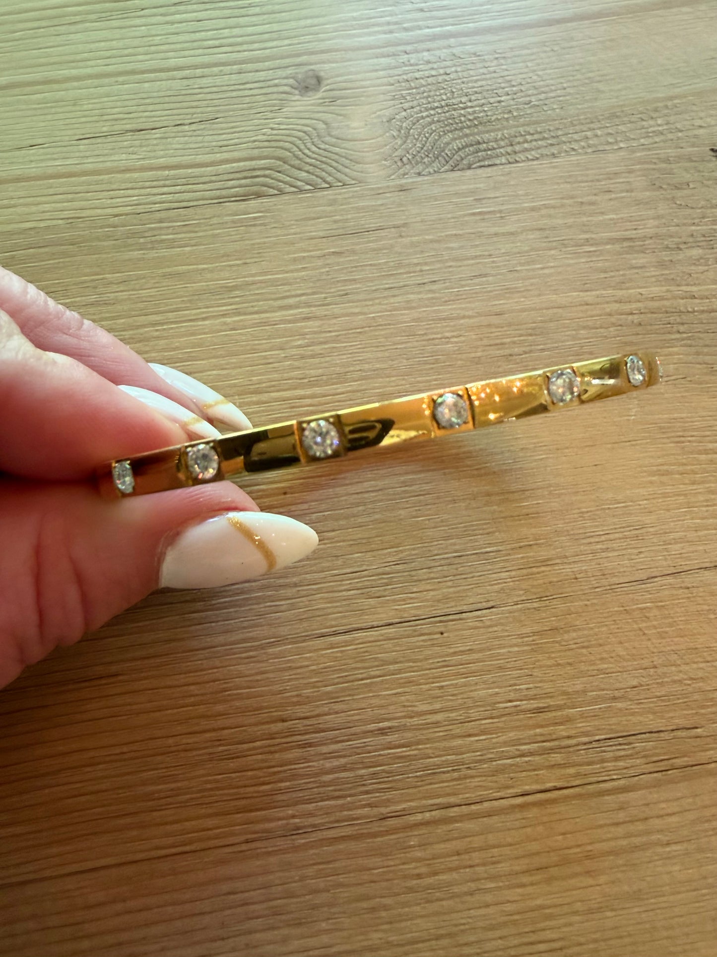 Gold Crystal Bangle Bracelet