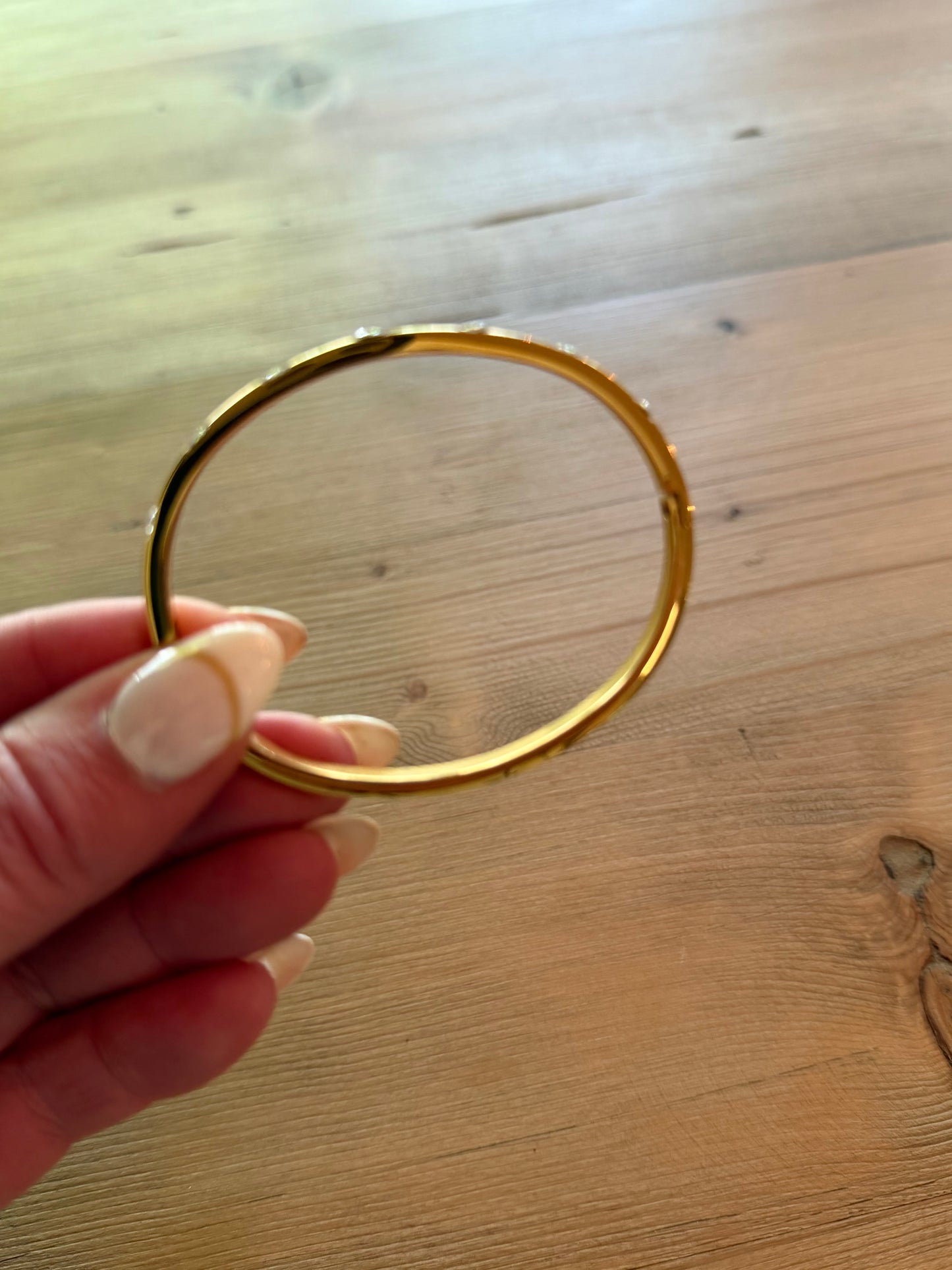 Gold Crystal Bangle Bracelet