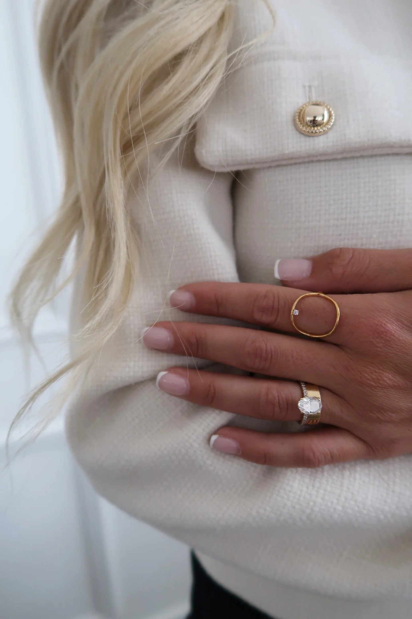 Diamond Accent Open Circle Ring