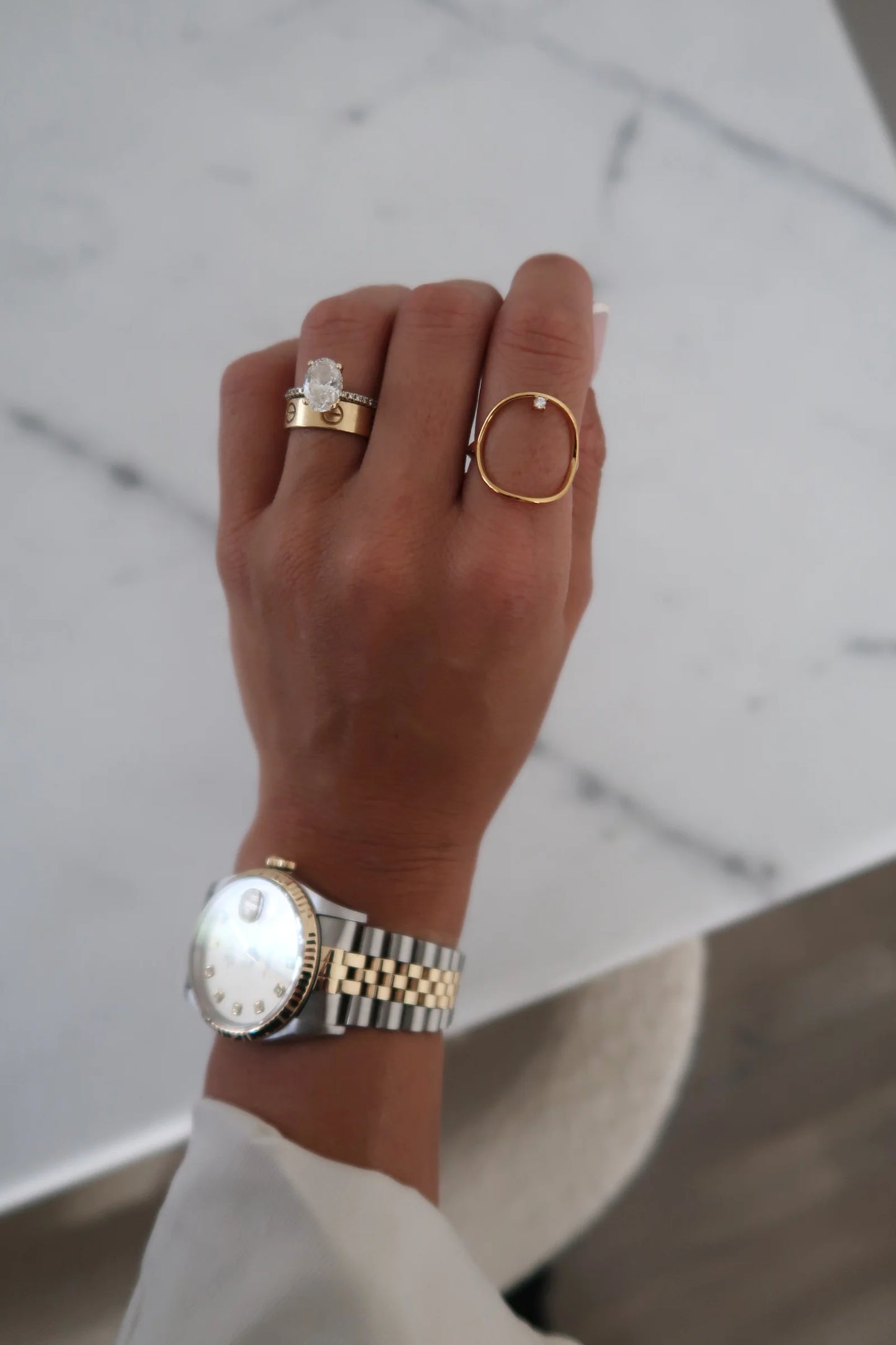 Diamond Accent Open Circle Ring