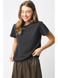 Classic Crewneck T-Shirt - Washed Black | Butter Yellow