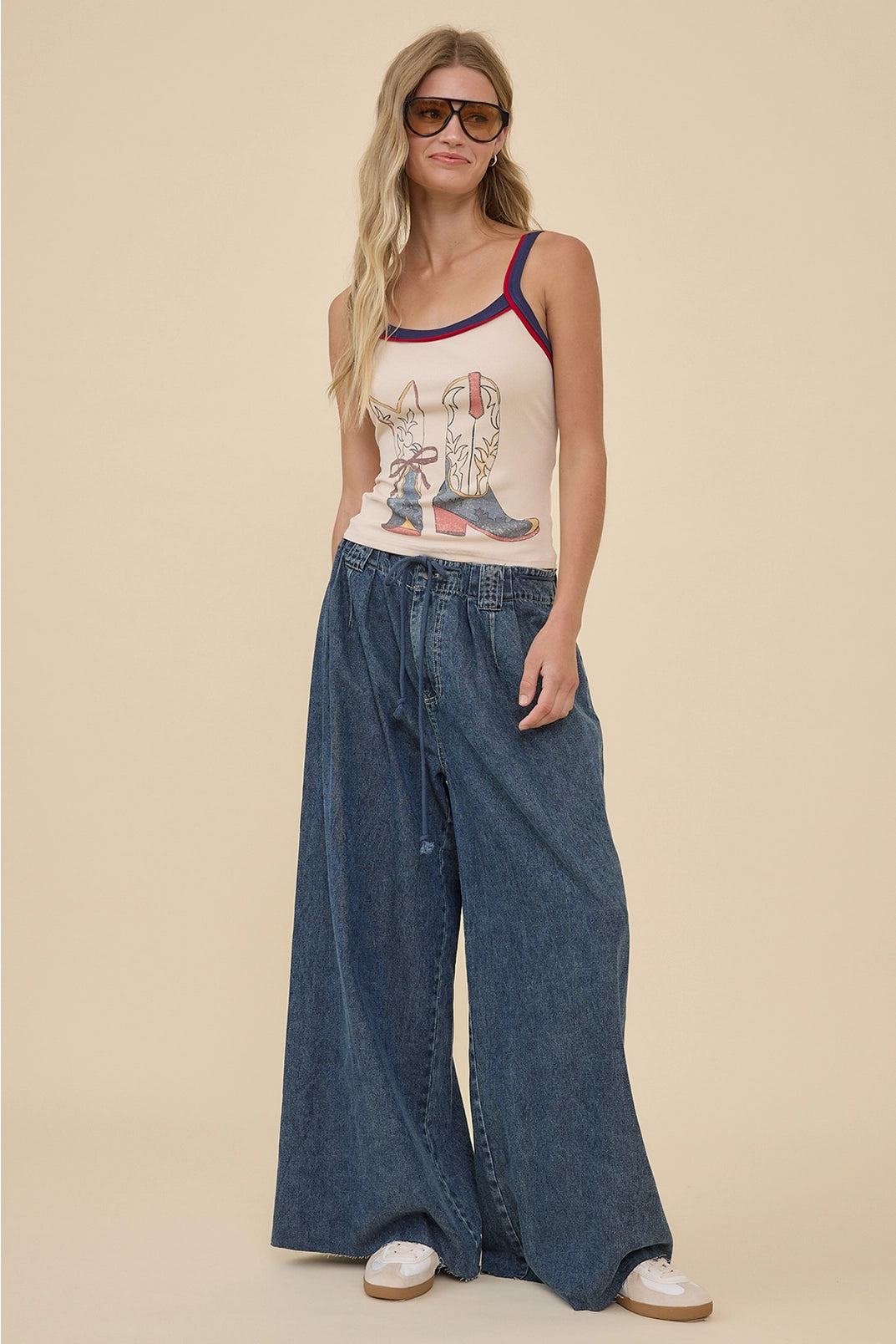 Western Boots Graphic Ribbed Tank Top