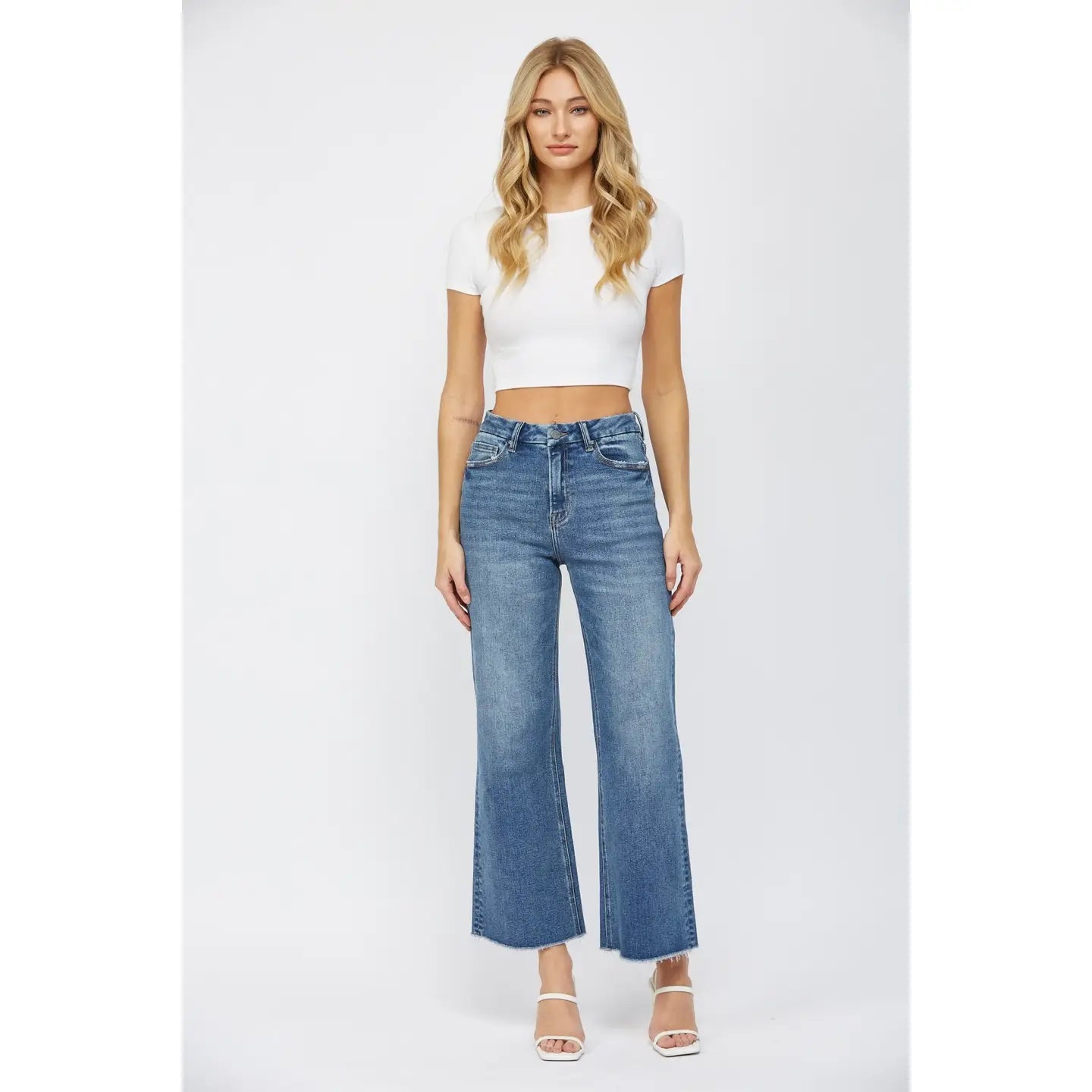 Super High Rise Wide Leg Jeans | Medium Wash