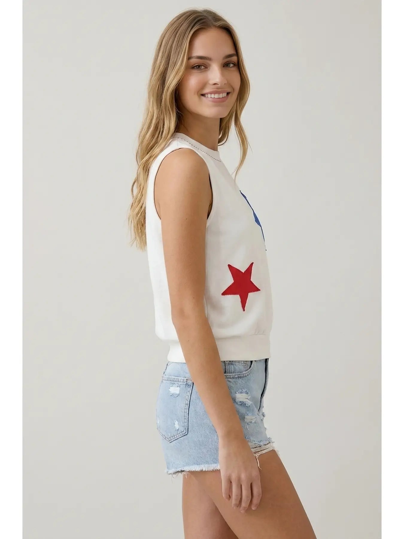 Patchwork French Terry Star Muscle Tee