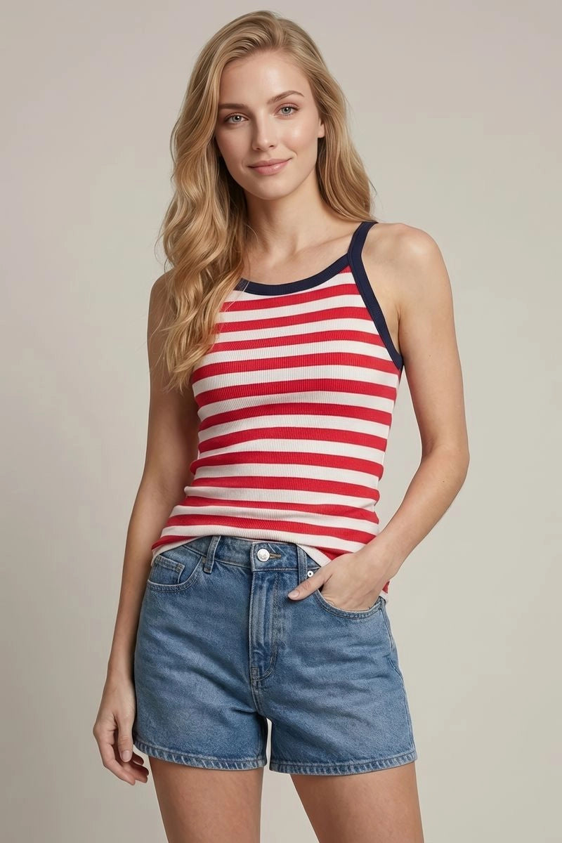Americana Stripe Ribbed Tank