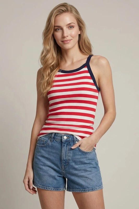 Americana Stripe Ribbed Tank